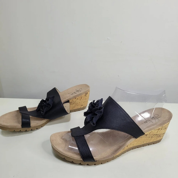 LifeStride Notice Black Nala Wedge Sandal Size Women's 11 with Box - Picture 2 of 14